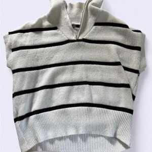 Striped Hooded Sweater Vest